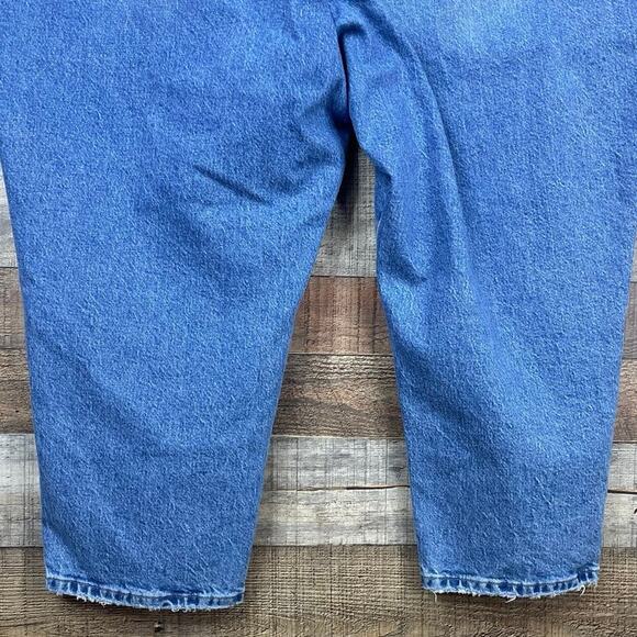 Good American Good Girlfriend High Waist Broke Jeans Crop Distressed Blue SZ 24 - Picture 7 of 9